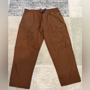 Women’s Brown Drawstring Casual Sweat Pants 4XL